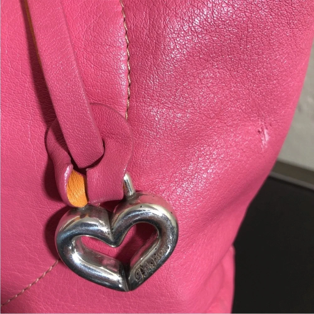 Brighton Jodie Pink Heart Leather Mini Handbag - reversible - Picture 4 of 13